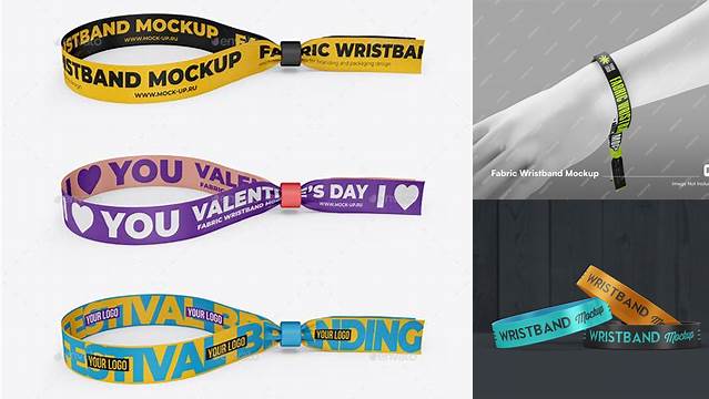 8017+ Fabric Wristband Mockup High-Quality Creative PSD