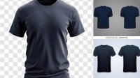 8017+ Mockup Kaos Navy Easy Editable