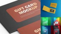 8024+ Gift Card PSD Mockup Top View Advanced Free Graphic Template