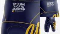 8026+ Men’s Cycling Shorts v2 PSD Mockup Back Left Half Side View Creative Design PSD Free Download