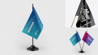 8029+ Satin Desk Flags PSD Mockup Download Professional PSD