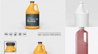 803+ 2L Plastic Red Juice Jug PSD Mockup Side View Download Premium Free PSD