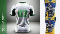 8030+ Aussie Rules Jersey PSD Mockup Back View Creative PSD Resources