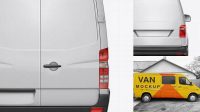 8030+ Panel Van HQ PSD Mockup Back View Custom PSD Mockup Template