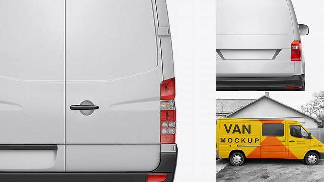 8030+ Panel Van HQ PSD Mockup Back View Custom PSD Mockup Template