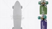 8030+ Penny Board with Transparent Wheels PSD Mockup Front View Modern Photoshop Resource