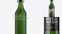 8035+ 100cl Green Glass Beugel Bottle PSD Mockup Creative High-Resolution PSD Freebie