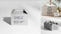 8035+ Gable Box Mockup Free Smart PNG Image