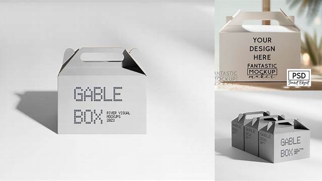 8035+ Gable Box Mockup Free Smart PNG Image