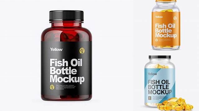 8042+ Clear Fish Oil Bottle PSD Mockup Free Mockup Templates