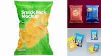 8042+ Snack Pack PSD Mockup Front View Creative Photoshop Resources