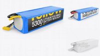 8049+ 5300mAh 7S Lithium Polymer Battery PSD Mockup Half Side View Photoshop Resource Free