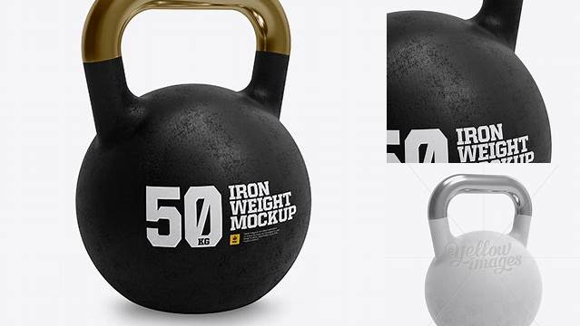 8049+ Iron Weight PSD Mockup Half Side View Unique High-Resolution Design Freebie