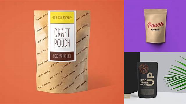 805+ Kraft Stand-Up Pouch PSD Mockup Exclusive Free Photoshop Asset