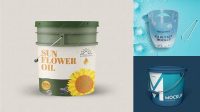 805+ Plastic Bucket PSD Mockup Front View Downloadable PSD Design Template