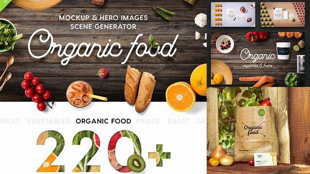 8052+ Organic Food Mockup & Hero Images Scene Generator PSD for Free