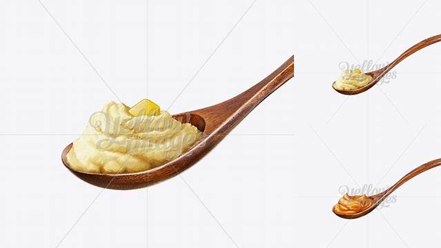 8053+ Wooden Spoon With Potatoe Puree And Butter Creative Free PSD Graphic Design