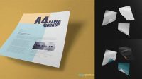 8055+ Flying Paper Mockup Free Stylish PSD for Free