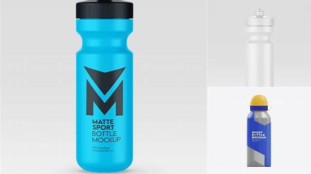 8057+ Matte Metallic Sport Bottle PSD Mockup Professional Design PSD