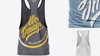 8061+ Men's Heather Racer-Back Tank Top PSD Mockup Back View Creative High-Resolution PSD Freebie