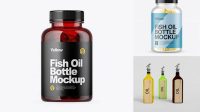 8064+ Clear Fish Oil Bottle PSD Mockup Fully Editable PSD Template