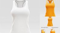 8065+ Women`s Tank Top PSD Mockup Front View Smart Object Free Photoshop File