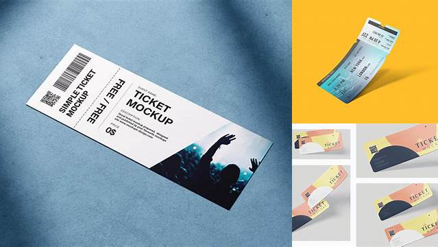 8068+ Two Tickets with Round Corners PSD Mockup Easy-to-Edit Photoshop Freebie