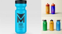 8071+ Matte Sport Bottle PSD Mockup High-Angle Shot Custom Mockup PSD for Free