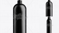 8072+ Black Plastic Cosmetic Bottle with Batcher 1000 ml Mockup PSD Free Download