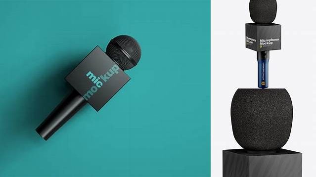 8075+ Matte Microphone PSD Mockup Half Side View Download Premium Free PSD