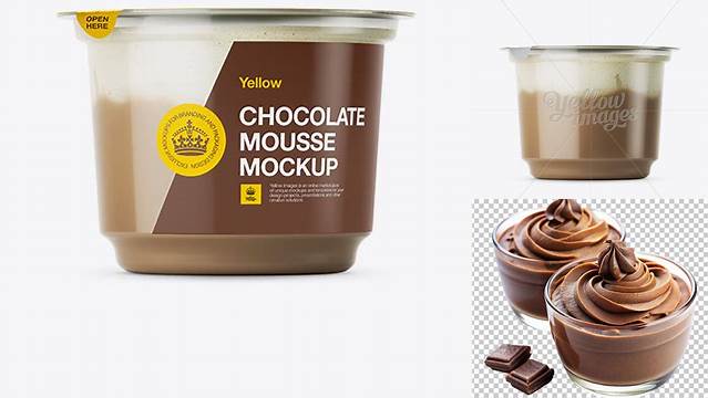 8076+ Chocolate Mousse Cup PSD Mockup Eye-Level Shot Elegant and Versatile PSD Resource