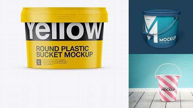 808+ Round Plastic Bucket PSD Mockup Eye-Level Shot Digital Download PSD for Free