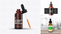 8080+ Opened Green Glass Dropper Bottle PSD Mockup Unique and Editable PSD