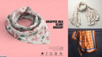 8082+ Free Silk Scarf Mockup Include TIFF