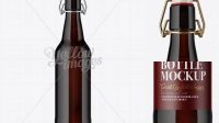 8083+ Dark Amber Glass Beugel Bottle PSD Mockup Editable Design PSD File