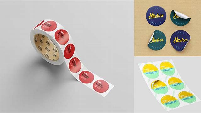 8084+ Round Sticker Mockup PSD Free Download