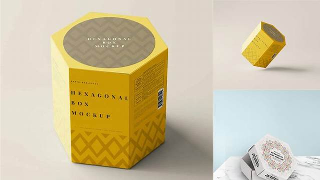 8088+ Hexagonal Box Mockup Free Easy Editable