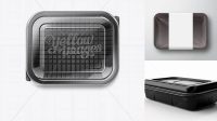 8089+ Black Plastic Food Tray with Transparent Lid Free Graphic Mockup PSD