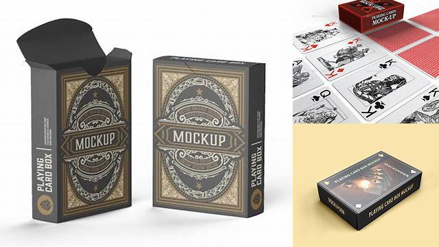 8089+ Box with Playing Cards PSD Mockup Editable Design PSD File