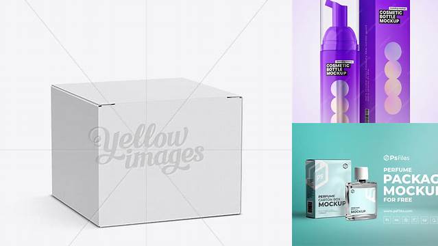 8092+ 50ml Box PSD Mockup Half-Side View Custom Graphic Mockup File