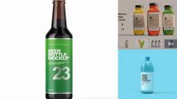 8092+ Long Neck Dark Glass Bottle PSD Mockup Exclusive Free Photoshop Asset