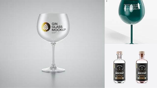 8094+ Gin Glass Mockup Free PSD