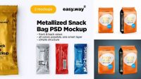 8094+ Metallic Snack Bag PSD Mockup Advanced Photoshop Design Free