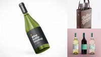 810+ Bag With Wine Bottles PSD Mockup Half Side View High-Angle Shot Smart Object-Based PSD Template Free