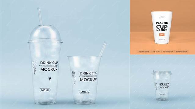 8101+ Plastic Cup with Musli PSD Mockup Front View High-Quality Creative PSD