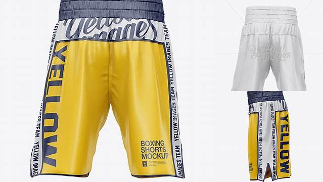 8101+ Two Panel Boxing Shorts PSD Mockup Back View Elegant and Versatile PSD Resource