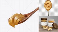 8102+ Wooden Spoon With Peanut Butter Free Graphic Mockup PSD