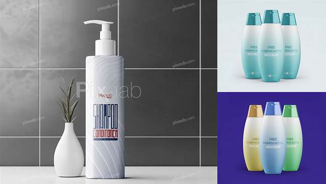 8113+ Transparent Shampoo Bottle Mockup Layered Photoshop Template