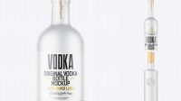 8115+ Frosted Glass Vodka Bottle PSD Mockup Front View High-Quality Creative PSD