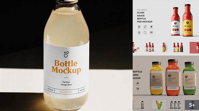 8119+ Matte Glass Bottle PSD Mockup Creative High-Resolution PSD Freebie